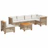 VidaXL Garden Lounge Set with Cushions 7 Pcs Beige Braided Resin 3261880