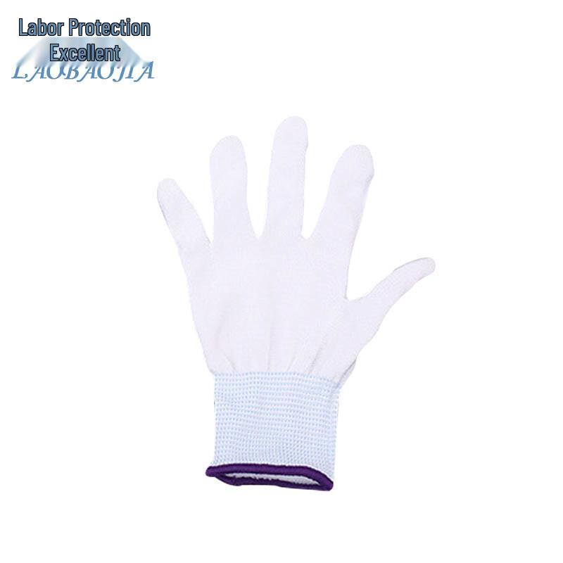 White Dust-Free Nylon Work Gloves One Size