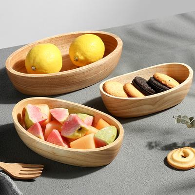 Japonská dřevěná miska ve tvaru lodičky Salátová mísa Mísa na ovoce a dezerty Velký dřevěný nádobí Přírodní materiál Zesílené Proti opaření