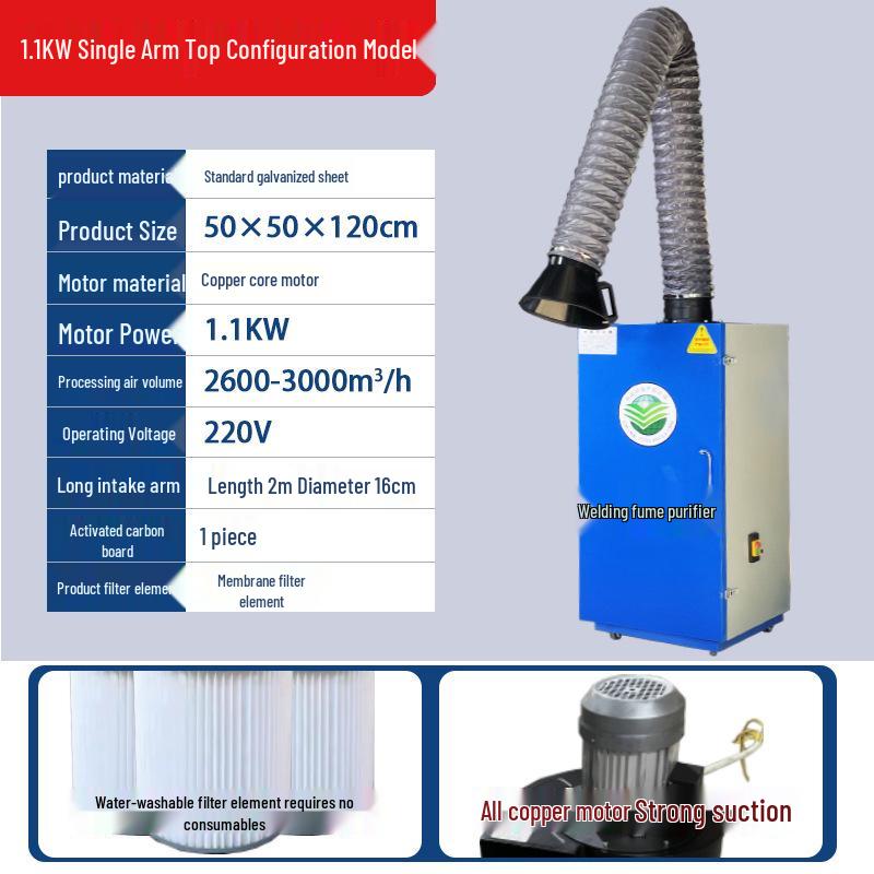 Mobile Electric Welding Fume and Dust Collector - Industrial Smoke Extractor