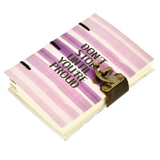 17.78 Cm Motivational Quotes Diary 250Gsm Paper Recycled Cotton Free Handmade Paper Diary with Lock