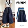 Women's High Waist Drawstring A-Line Midi Skirt Casual Loose Umbrella Skirt