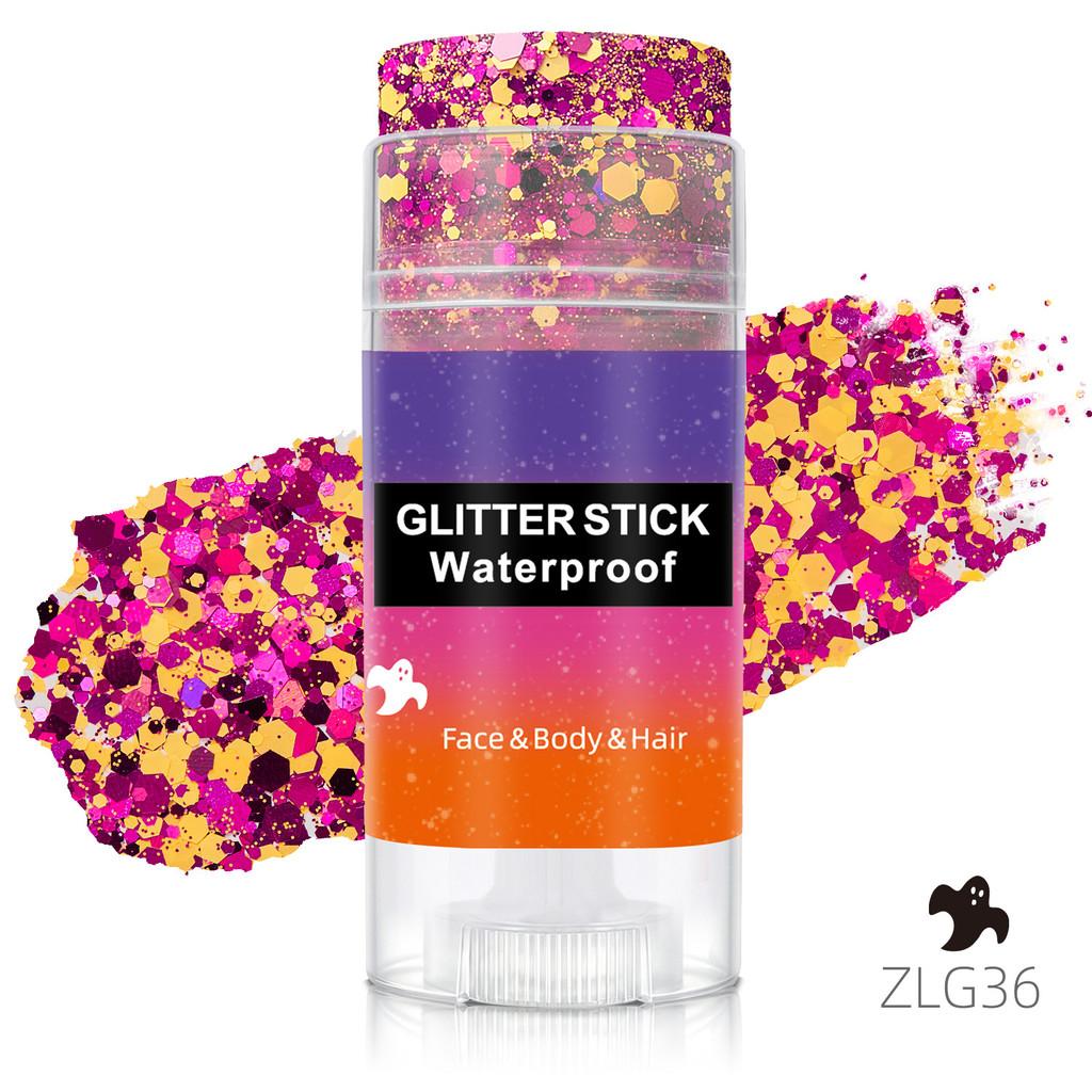 Halloween Body Glow Stick With Sparkling Sequins For Face Makeup And Costume Party