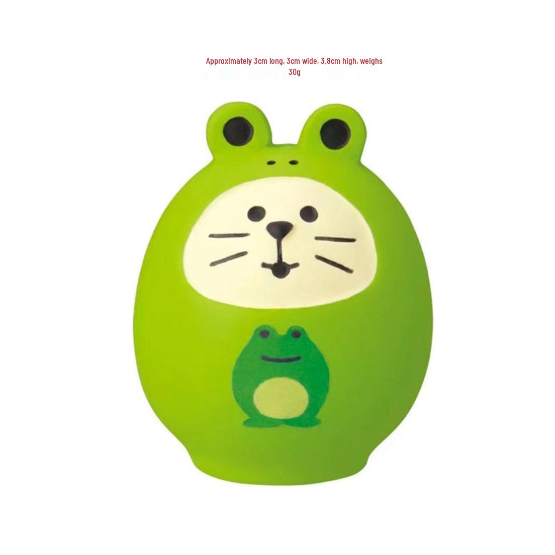 Trendy Japanese Cat & Frog Bonsai Ornaments: Creative Resin Decorative Blind Box Accessories