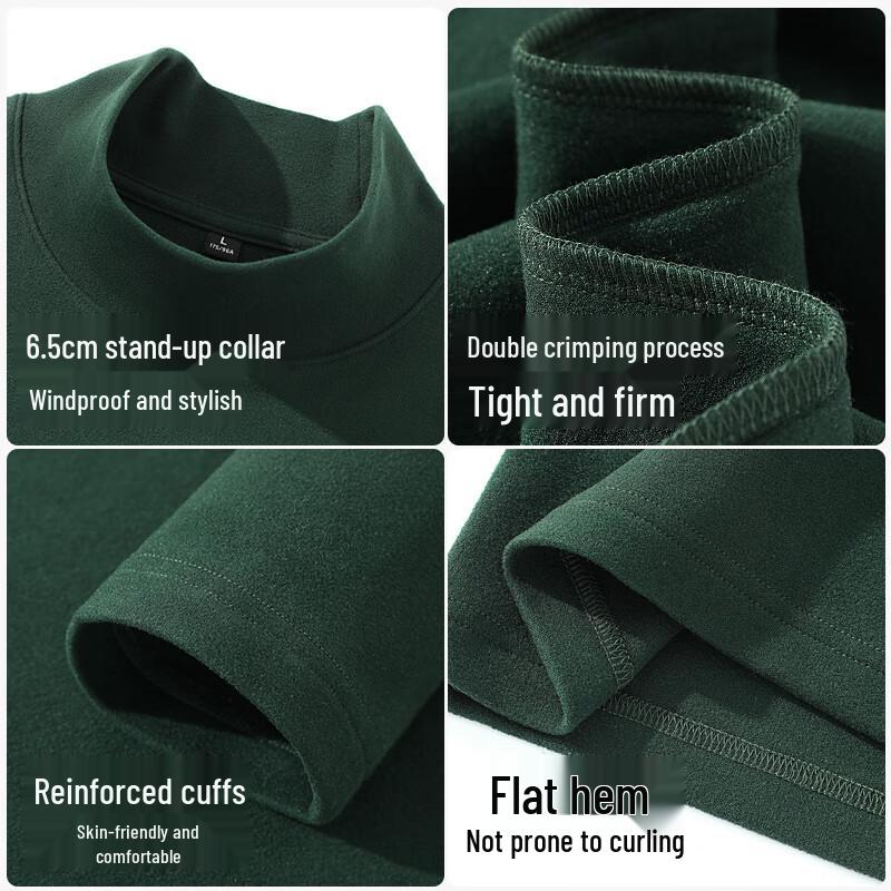 Jeanswest Men's Fleece-Lined High-Neck Thermal Base Layer Top