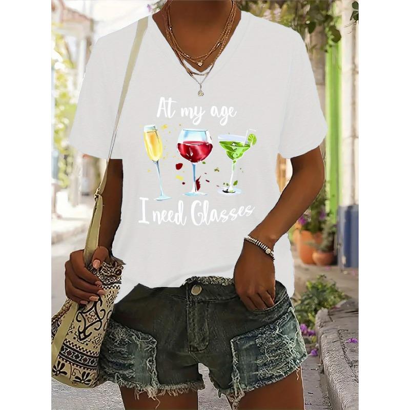 

Women s casual V-neck short-sleeved T-shirt XL
