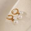 Elegant Temperament Double Round Imitation Pearl Hoop Earrings for Women Thin Circle Huggies Ear Ring Fashion Jewelry 2025 Aros