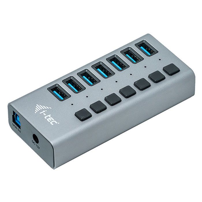 Charging HUB Concentrator - I-tec - 7 USB 3.0 Ports - Plug & Play - Recharge USB Standard