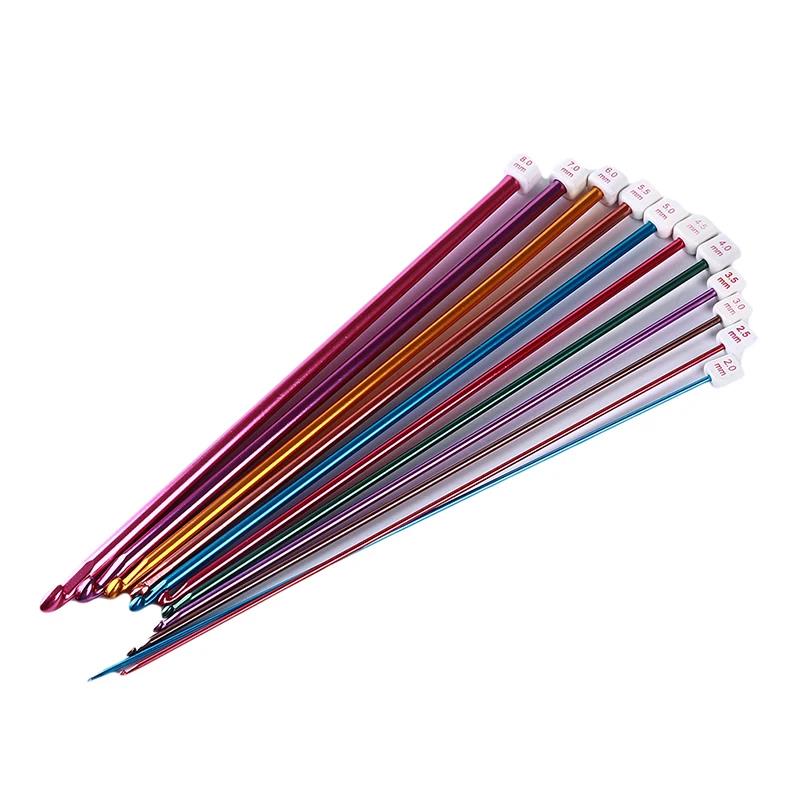 

Мода 11 Размер Тунисские Афганские Крючки Для Вязания Многоцветные Алюминиевые Спицы Крючок Многоцветный 2 - 8 мм