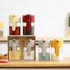 User Friendly Seasoning Container with Clear Glass and Space Saving Design