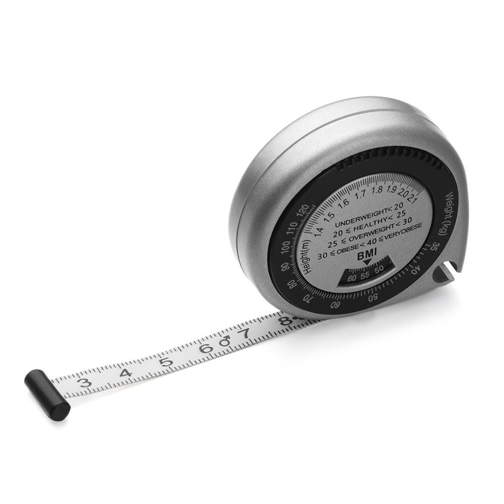 Push-Button Retract Calculator Fitness BMI 150cm Ruler Body Mass Measure Measuring Tape