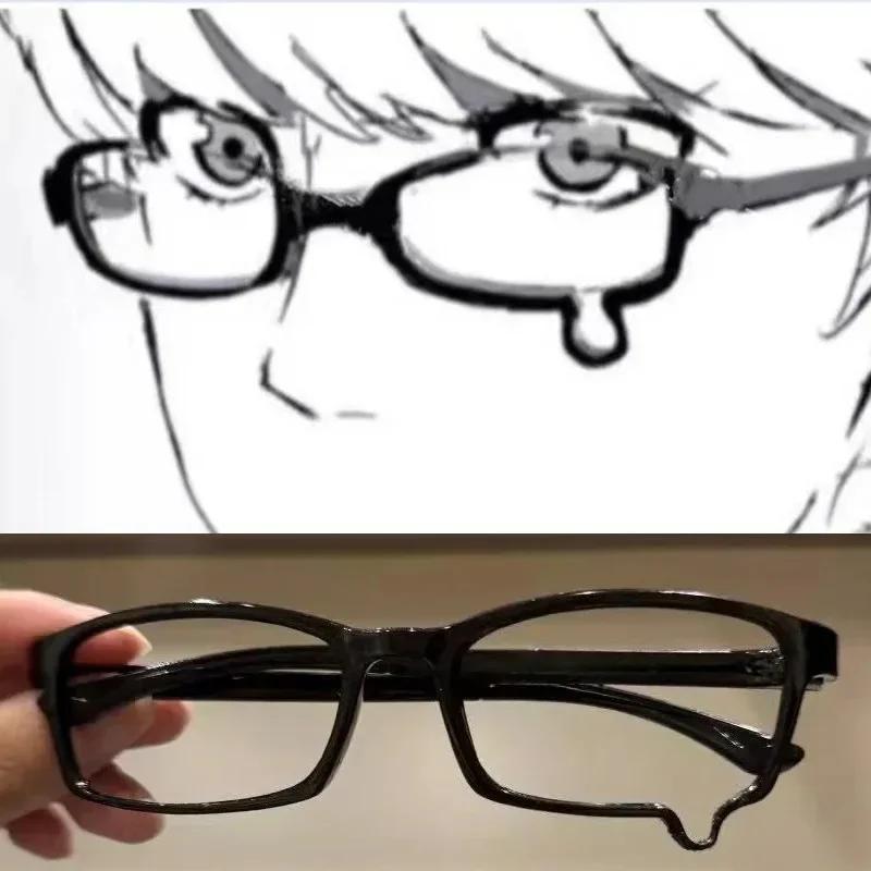 1/2pcs Y2K Anime Crying Dripping Tears Glasses Unisex Black Eyeglass Frame Retro Kawaii Fashion Halloween Cosplay Accessories
