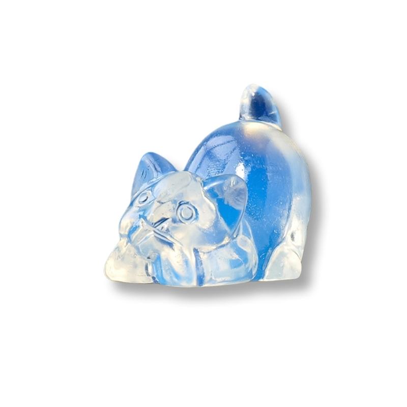 

Carved Crystal Cats Statue Miniature Cute Animal Figurine Ornament for Home and Office Decors Bring Good Fortunes Luck