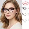 3 Piece Set Fashion Cat Eye Anti-blue Light Glasses For Women Trendy Outdoor Photography Accessory Eyeglasses Office Eyewear