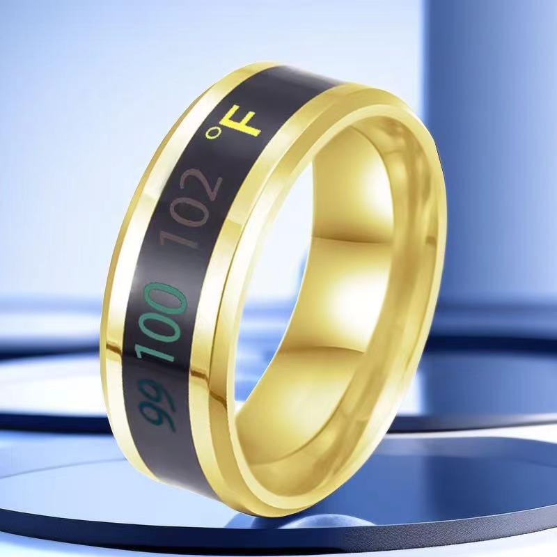 Stainless Steel Color-Changing Men's Ring - Hip-Hop, Trendy, Temperature-Sensitive, Non-Fading Luxury Design