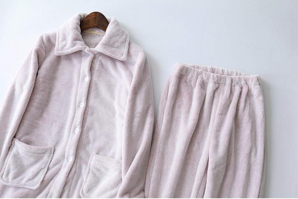 SHPEROWW Flannel Pajama Fluffy and Long with Perfect for Fall and Size XL Women's Set, Cute, Open-Front, Sleeves, Warm, Pockets, Winter, Pink,