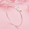 Elegant 925 Sterling Silver Simple Heart Knot Bracelet for Women, Fashionable Wedding and Party Accessories
