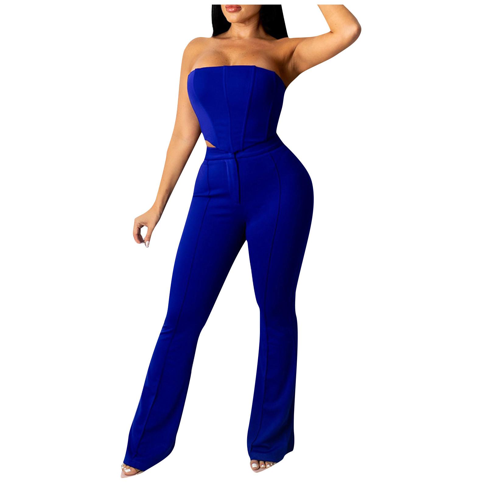 

Летний женский однотонный жилет на молнии с шитьем, плотный эластичный пояс и пуговицы, брюки для вечеринки, ночного клуба, комплект из двух предметов L