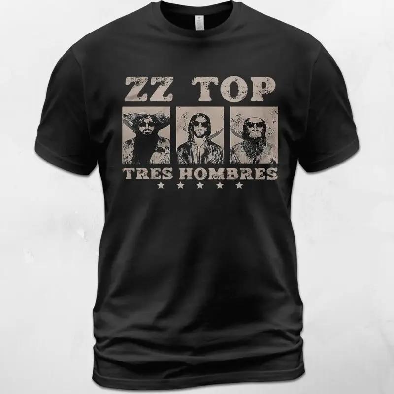 Tres Hombres ZZ Top Ježíš Právě Opustil Chicago Rock Blues La Grange Retro Tričko