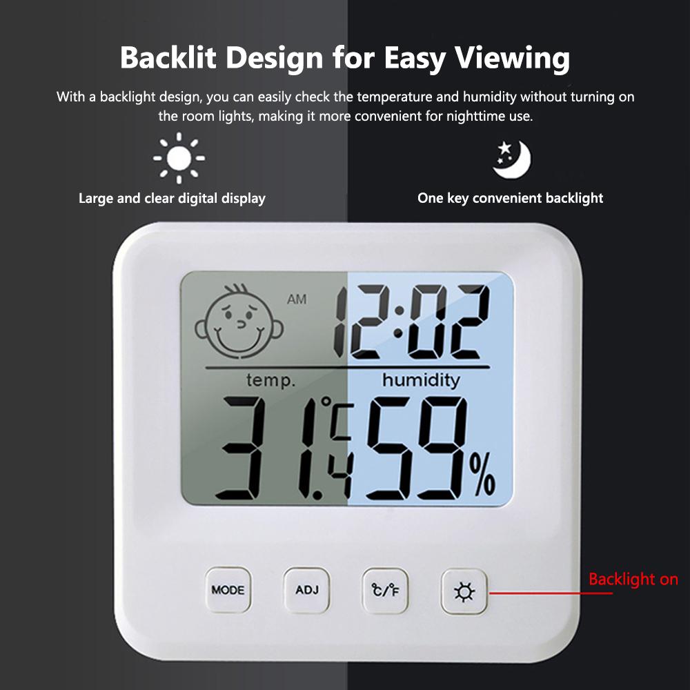 Digital Indoor Thermometer Hygrometer Home Accurate LCD Temperature Humidity Gauge Monitor with