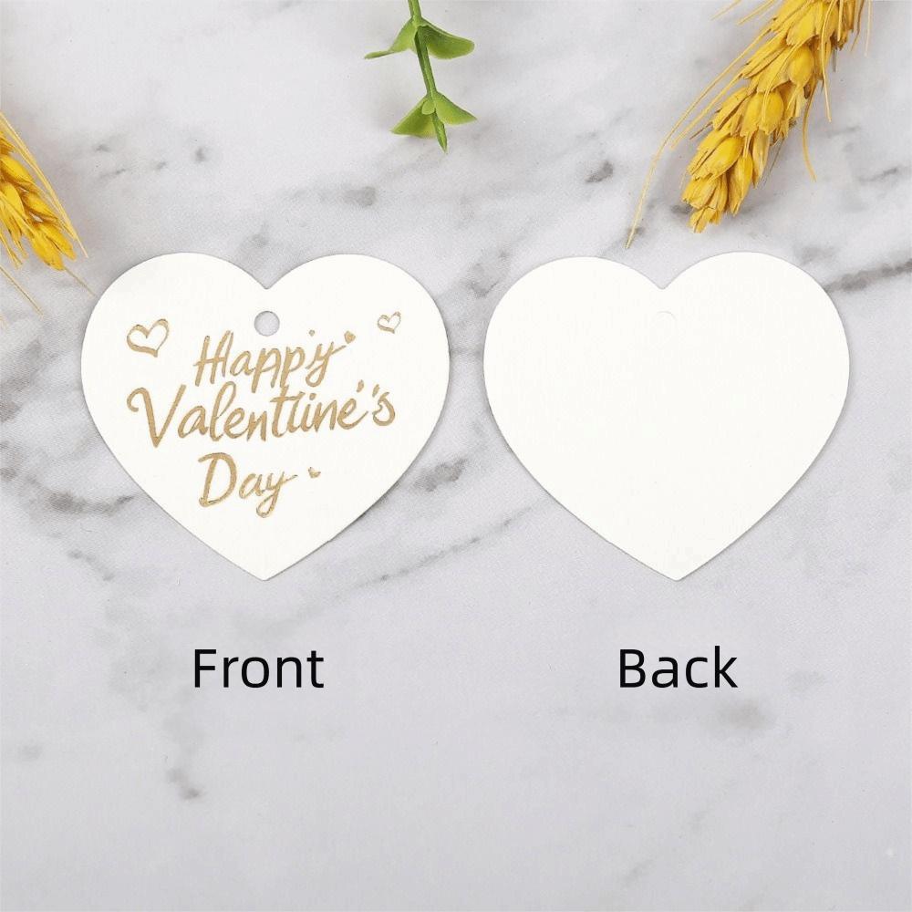 100pcs Heart Shaped Cards Valentine's Day Tags Red Hanging Decoration Gift Labels DIY Hand Gift Hanging Tag