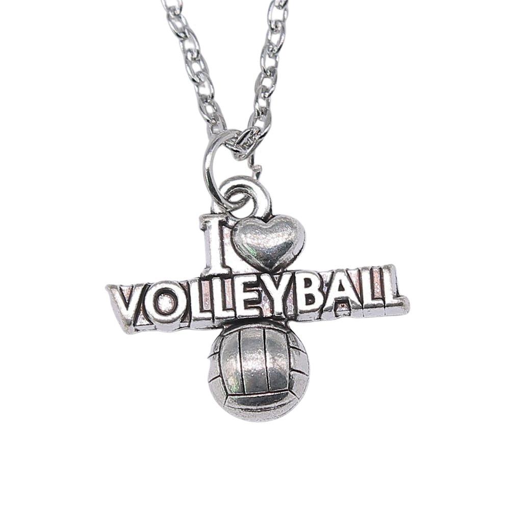 I Love Football Charm Necklace Heart Sports Fan Pendant For Soccer Lovers Casual Jewelry 43cm Chain