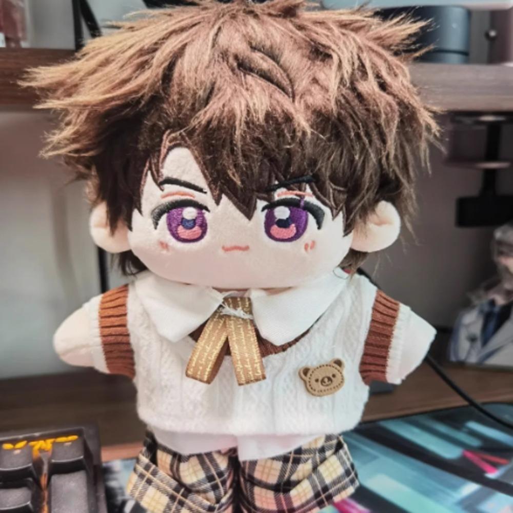 1 set Plaid Shorts Cotton Doll's Clothes Knitted Vest Plush Doll Clothes  Children's Gift