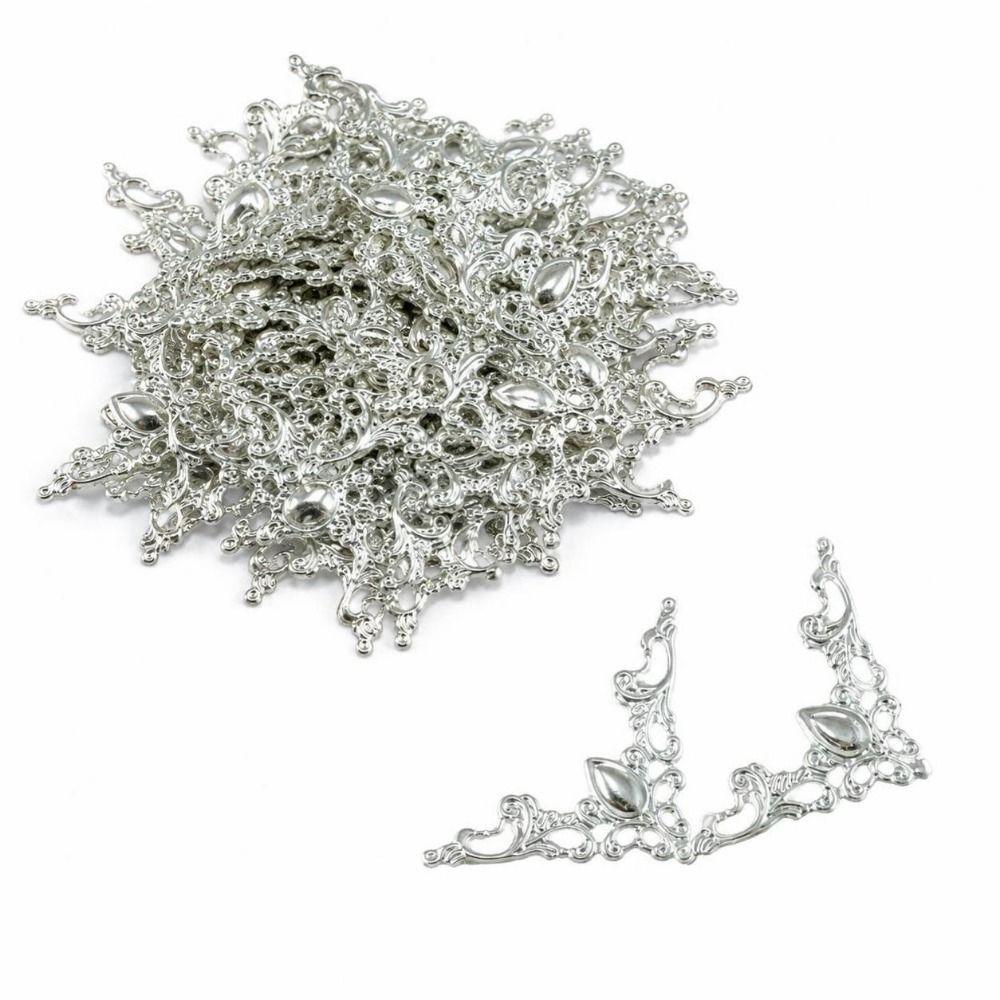 100 Pcs Vintage Openwork Design Corner Protectors Handmade Ornament Making