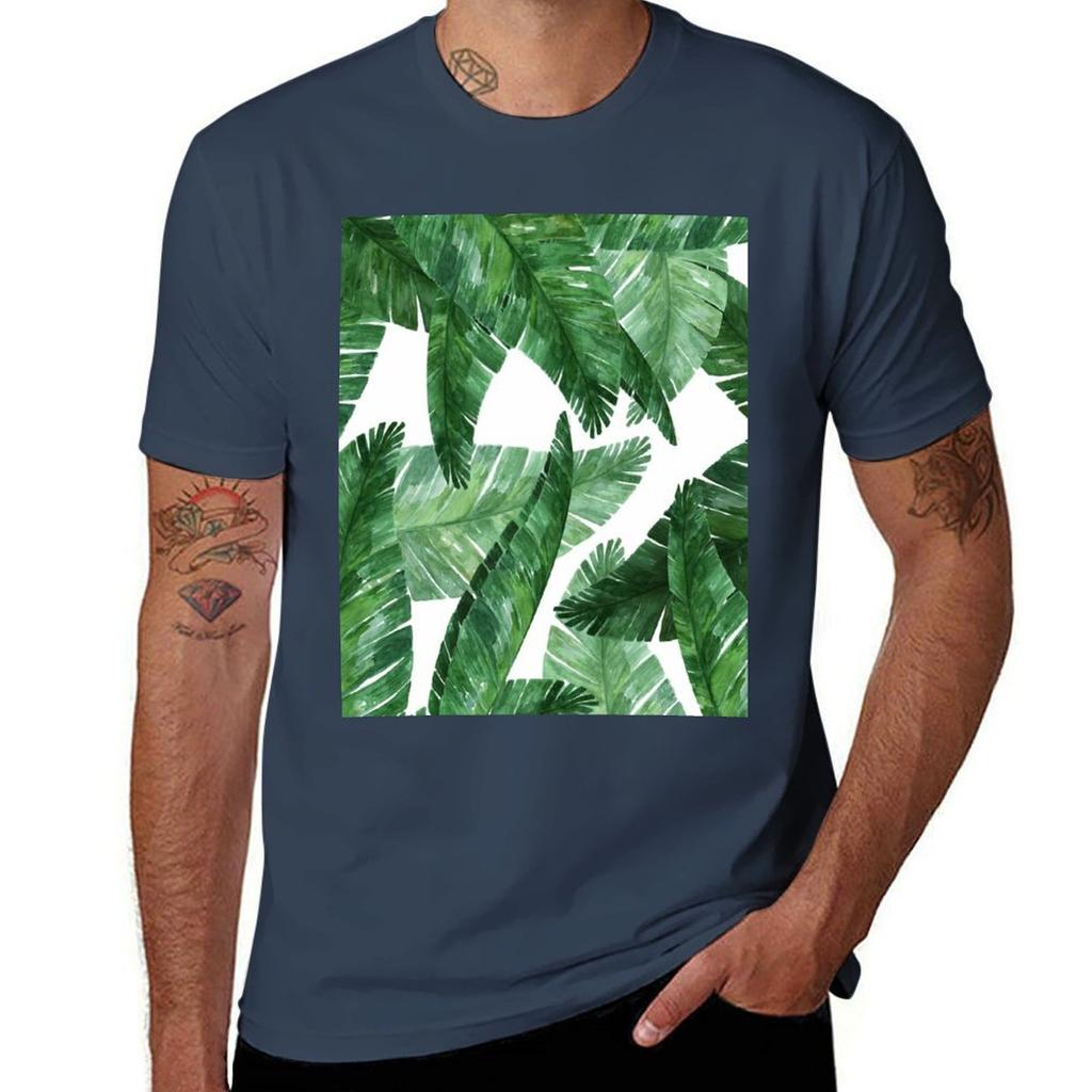 Green Leaves Of A Banana Tshirt Breathable Gym Short Sleeve Tshirt