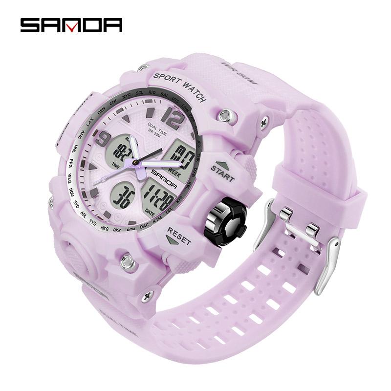 SANDA Neue einfache Mode Sport elektronische Uhr Nächte Licht Uhr Student Herrenuhr