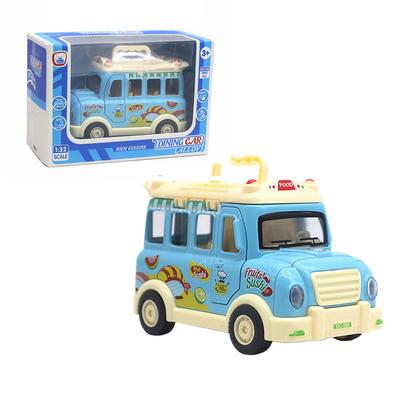 1/32 Legierungssimulations-Speisewagenmodell mit Licht und Musik, Rückziehauto-Spielzeug, Kinder-Rückziehauto-Spielzeugdekoration für Kinder, Kleinkinder