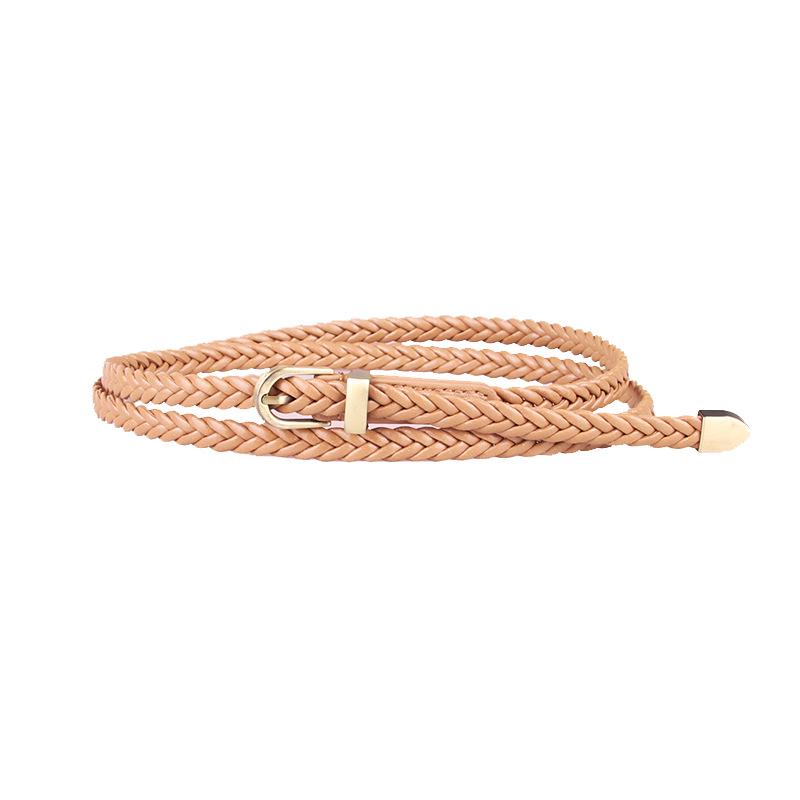 Women's Braided Pin Buckle Belt - Versatile, Thin, Decorative Rope Style