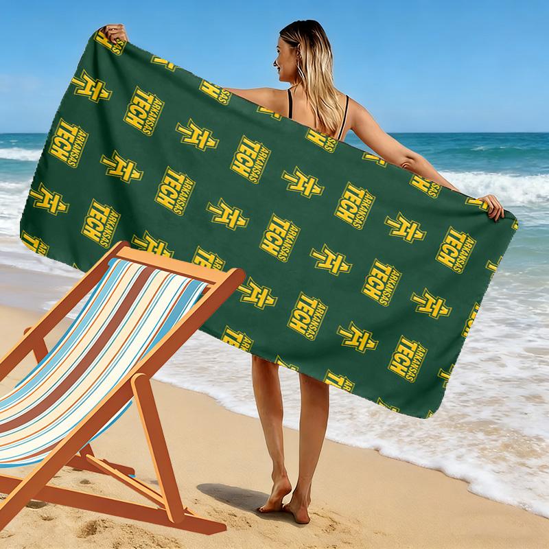 Arkansas Tech Print Beach Towel, Large Soft Quick Dry Towel for Beach Camping Swimming