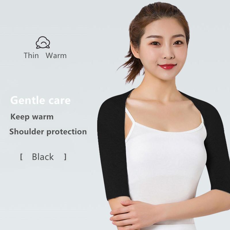 

Wool Blend Double Shoulder Warmer Elastic Back Shoulder Support Brace Wrap With Long / Short Sleeves For Arthritis Pain Relief XL(For 70-100KG)