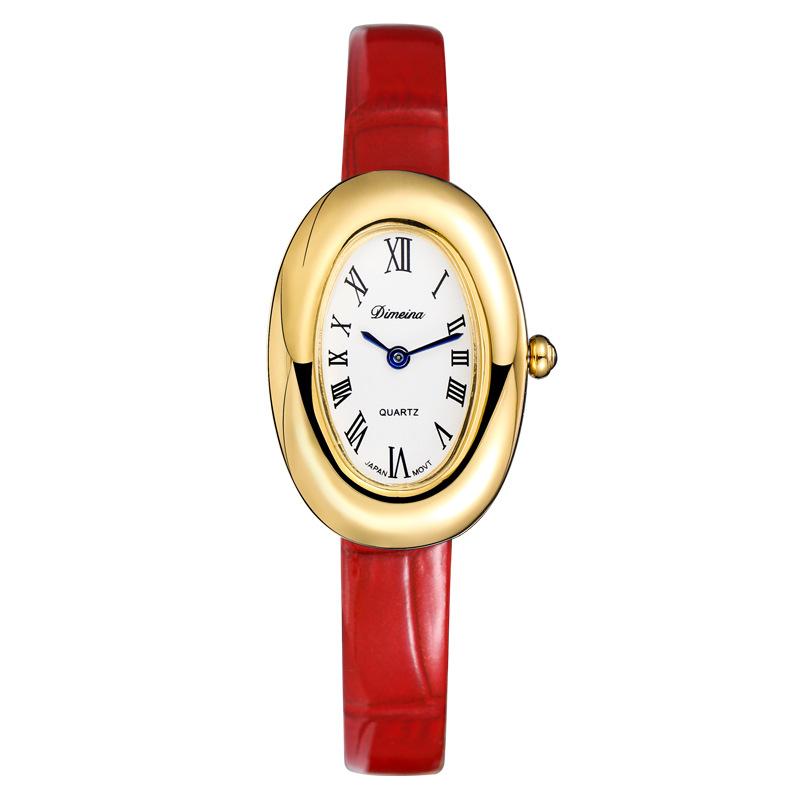 new women's watch Roman egg shaped belt, vintage waterproof quartz watch, fashionable casual lover gift