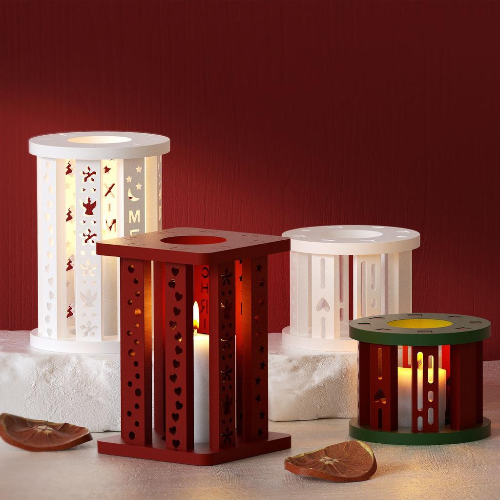 HY 3pcs/kit Combined Christmas Lantern Resin Mold Silicone Square Round Christmas Tealight Candle Holder Mold for Home Decor