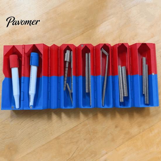 Portable Magnet Container 3D Printed Storage Organizer, N/S Pole Separated Roll-Up Magnetic Case Holder, Foldable Cylinder Container, Desktop Sorting