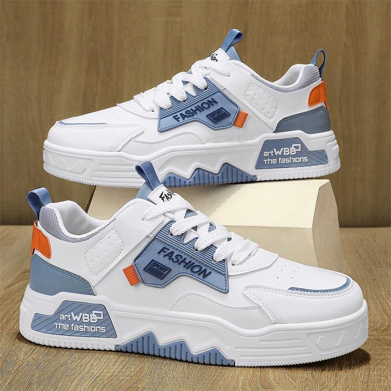 Young men's shoes low top sports shoes new breathable lace-up student trend all-match non-slip wear-resistant casual board shoes