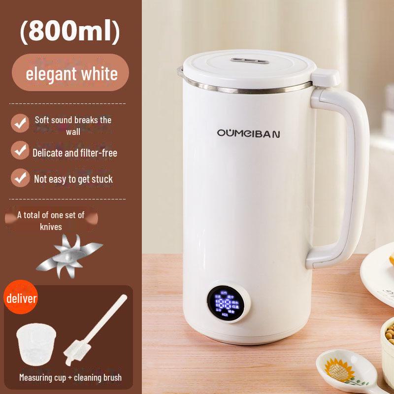 Oumeibang Sound-Reducing, Filter-Free Mini Soy Milk & Juice Maker with Heating Function Premium Soy Milk Machine