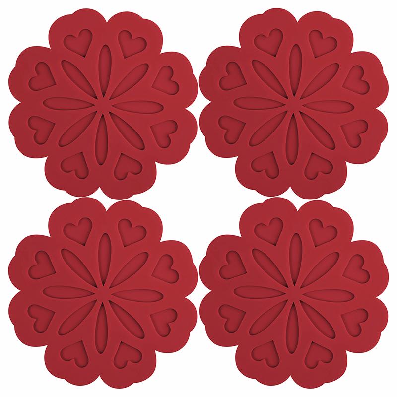 Silicone Bowl Plate Pads Non Slip Anti Scald Placemat Trivet Pot Holders Coaster Durable Desktop Protect Decorate Mats Set of 4