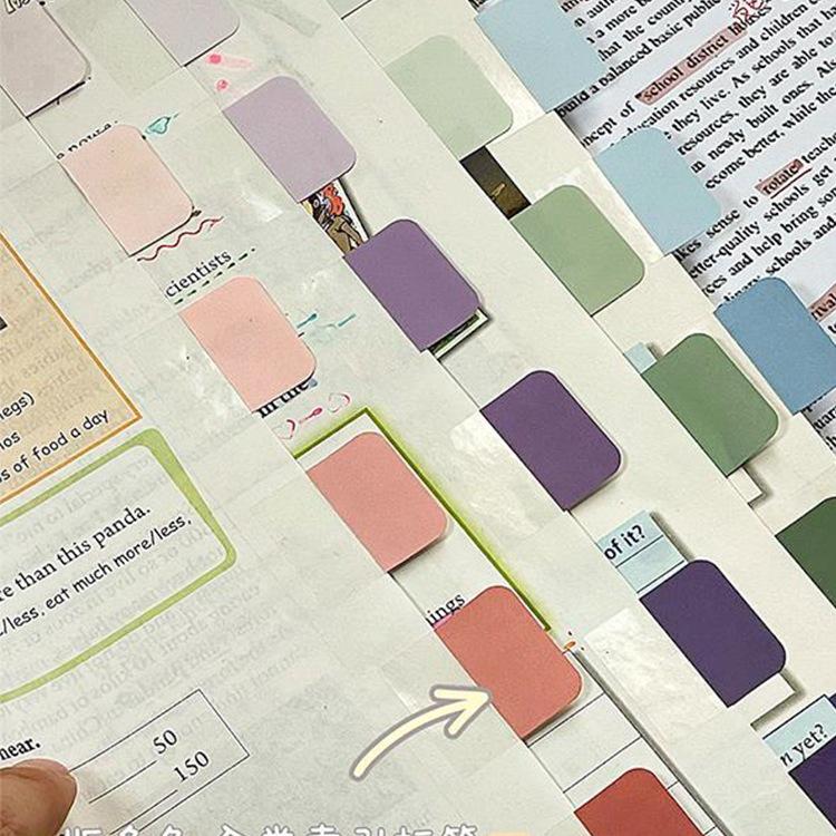 High-Value Gradient Color Translucent Index Stickers - Writable Memo and Bookmark with Strong Adhesion.