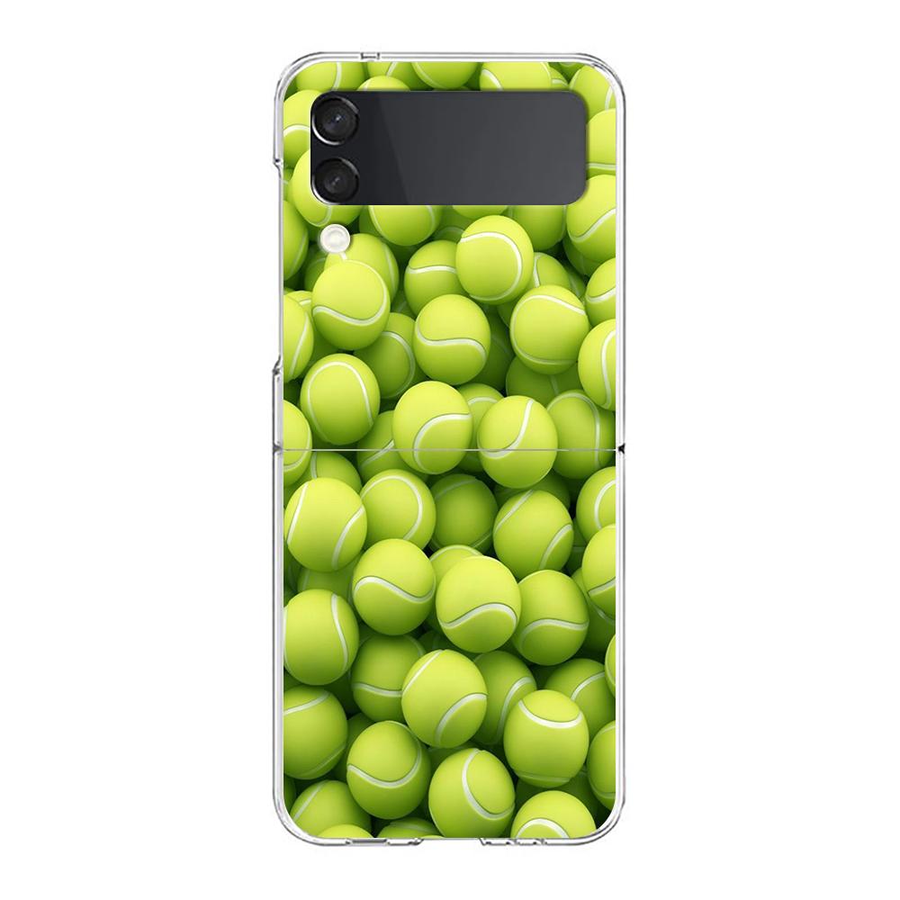 Phone Cover For Samsung Galaxy Z Flip 6 5 4 Case Transparent For Samsung Z Flip 3 Hard PC Foldable Shell Tennis Sport Capas Bags