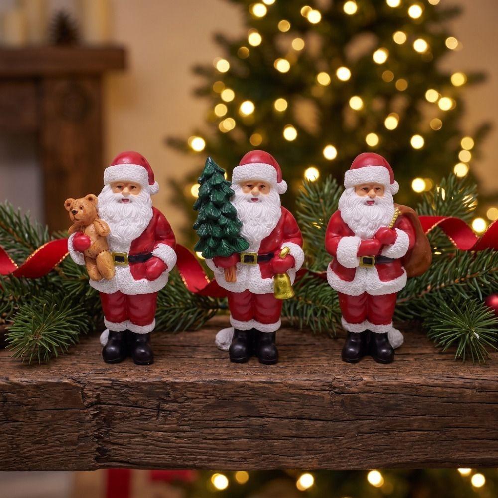 Resin Craft Christmas Ornaments Mini Size Desktop Ornaments Atmosphere Christmas Santa Doll Office
