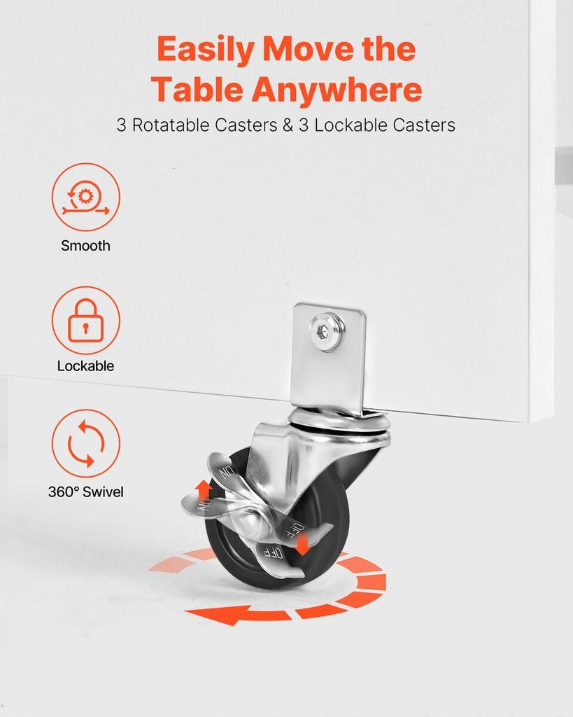Folding Sewing Table, Multipurpose Sewing Machine Table with Cabinet, Compact Design, Wheels, Wooden Pegs, Storage Trays and Shelf, Magnetic Door,