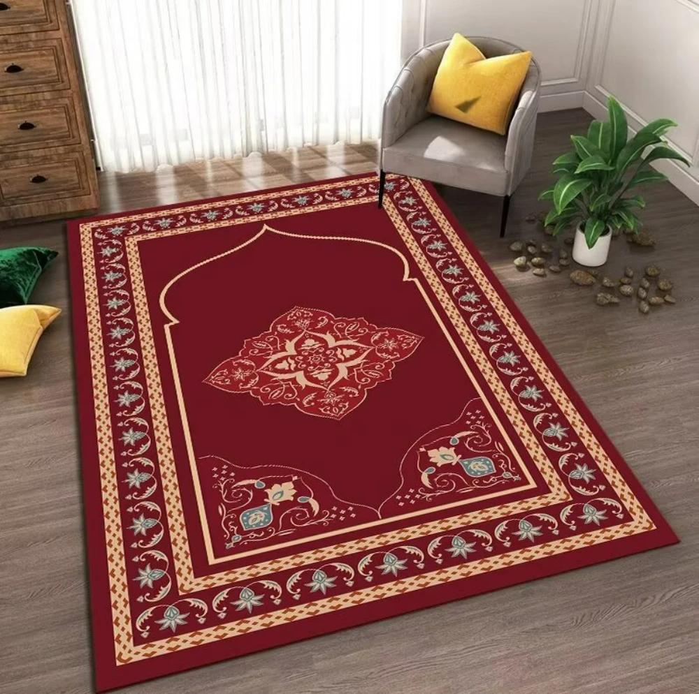 Ramadan Muslim Prayer Mat Halal Carpet for Bedroom Decor Living Room Anti-slip Rug Machine Washable Carpet Entrance Doormat