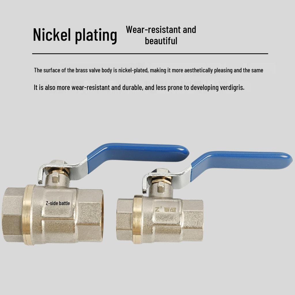 Double Internal Thread High-Pressure Ball Valve, All-Copper, Large Flow, 4/6 Points, Two-Piece.