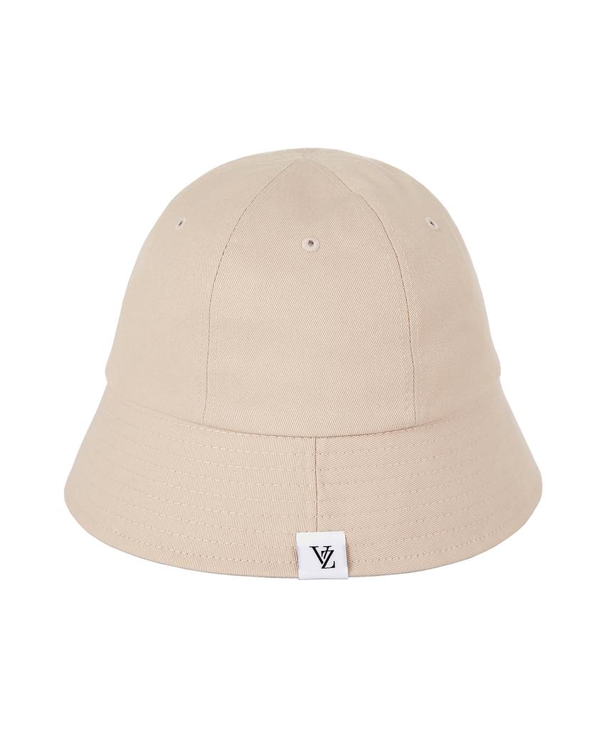Bajal Monogram Label Round Bucket Hat Beige