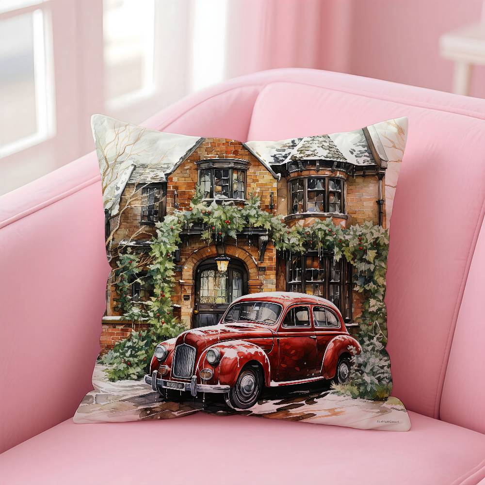 Aquarell Oldtimer Anime Kissenbezug Musterdruck Kissenbezug Wohnzimmer Sofakissenbezug Schlafzimmer Zimmerdekoration