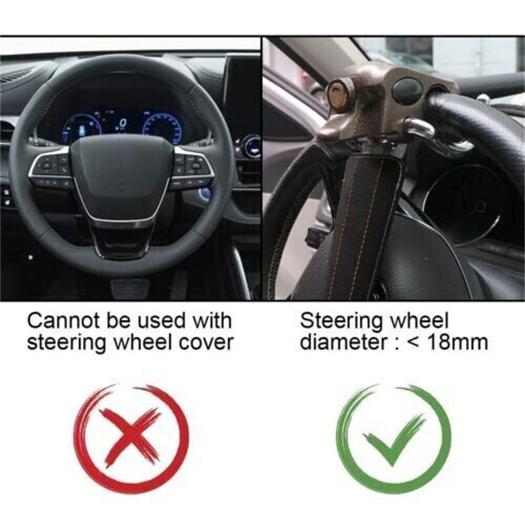 Heavy Duty Auto Airbag Foldable Steering Wheel Lock Security Anti-Theft Device Lock Safety Hammer for Vehicle Truck SUV