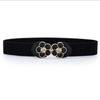 Womens Stylish Pu Elastic Waist Belt Versatile For Dresses And Skirts In Black Minimalist